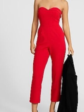 EXPRESS SWEETHEART RED-STRAPLESS JUMPSUIT- size 2
